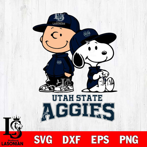 Utah State Aggies Charlie Brown Snoopy Champions Svg Eps Dxf Png File, NCAA svg , Digital Download , Instant Download, Cricut File