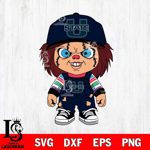Utah State Aggies Chucky Football Horror Halloween Svg Eps Dxf Png File, NCAA svg, Digital Download, Instant Download