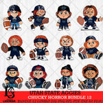 Utah State Aggies Chucky Horror Bundle 12 SVG Eps Dxf Png File, Bundle NCAA svg, Digital Download, Instant Download