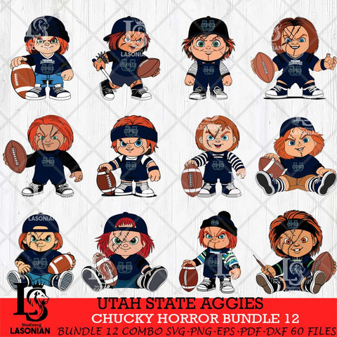 Utah State Aggies Chucky Horror Bundle 12 SVG Eps Dxf Png File, Bundle NCAA svg, Digital Download, Instant Download
