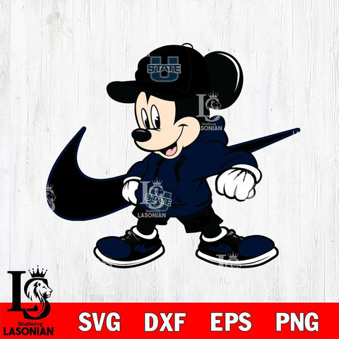 Utah State Aggies Cool Mickey Mouse Svg Eps Dxf Png File, NCAA svg, Digital Download, Instant Download