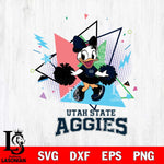 Utah State Aggies Cute Daisy Duck Cheerleader SVG DXF EPS PNG FILE, NCAA File Cut,Digital Download,Instant Download