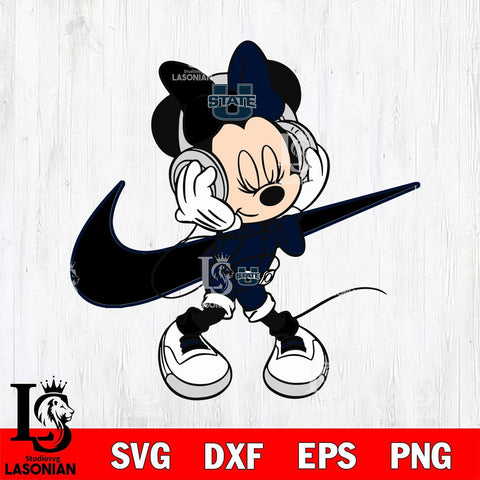 Utah State Aggies Cute Minnie Mouse Dancing Svg Eps Dxf Png File, NCAA svg, Digital Download, Instant Download