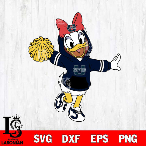 Utah State Aggies Daisy Duck Cheerleader Christmas File Cut, NCAA SVG DXF EPS PNG FILE, Digital Download , Criucut , Silhouette