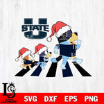 Utah State Aggies Family Bluey Walking Christmas Svg Eps Dxf Png File, Digital Download, Instant Download