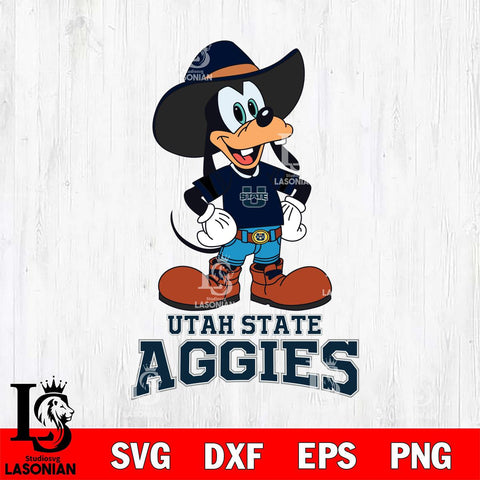 Utah State Aggies Goofy Cowboy Sport SVG DXF EPS PNG FILE,NCAA svg ,Football Digital Download,Instant Download, Silhouette