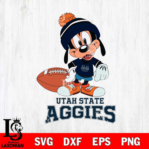Utah State Aggies Goofy Football SVG DXF EPS PNG FILE,NCAA svg ,Football Digital Download,Instant Download, Silhouette