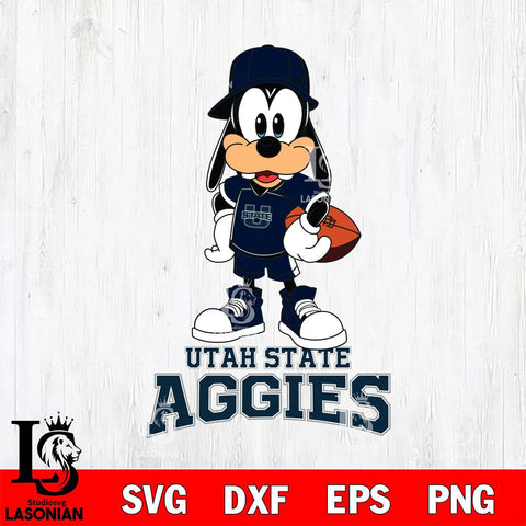 Utah State Aggies Goofy rugby SVG DXF EPS PNG FILE,NCAA svg ,Football Digital Download,Instant Download, Silhouette