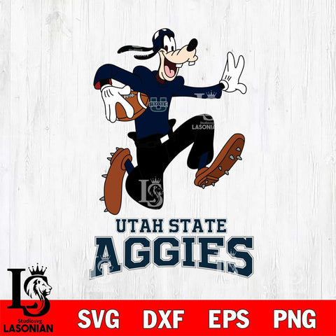 Utah State Aggies Goofy rugby Sport SVG DXF EPS PNG FILE,NCAA svg ,Football Digital Download,Instant Download, Silhouette