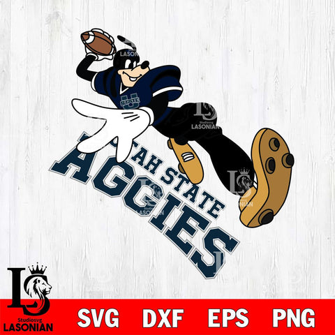 Utah State Aggies Goofy rugby player SVG DXF EPS PNG FILE,NCAA svg ,Football Digital Download,Instant Download, Silhouette