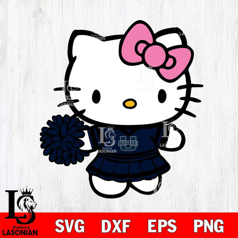 Utah State Aggies Hello Kitty Cheerleader 8 Svg Eps Dxf Png File, Digital Download, Instant Download