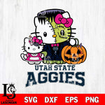 Utah State Aggies Hello Kitty Horror 10 Svg Eps Dxf Png File, Digital Download