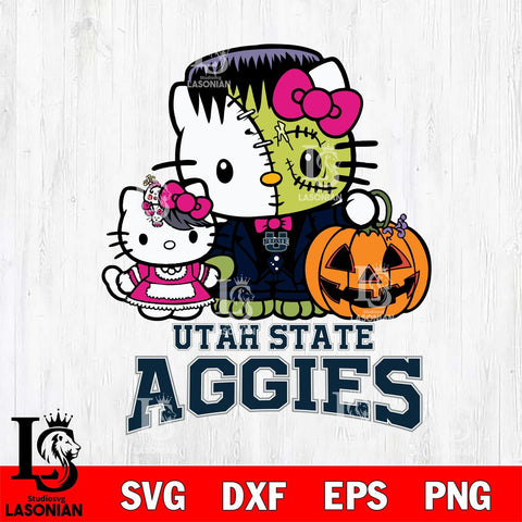 Utah State Aggies Hello Kitty Horror 10 Svg Eps Dxf Png File, Digital Download