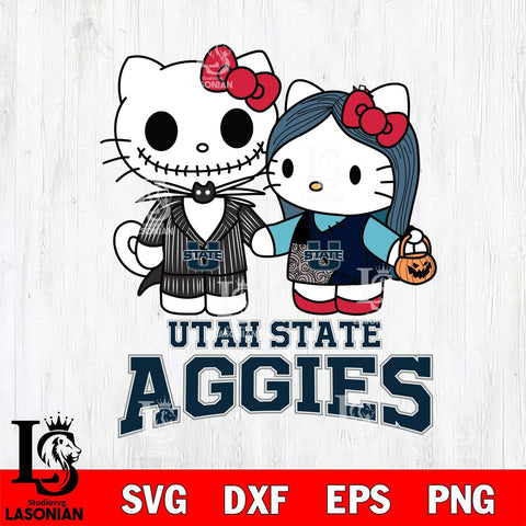 Utah State Aggies Hello Kitty Horror 11 Svg Eps Dxf Png File, Digital Download