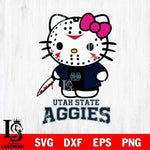 Utah State Aggies Hello Kitty Horror 3 Svg Eps Dxf Png File, Digital Download