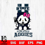Utah State Aggies Hello Kitty Horror 4 Svg Eps Dxf Png File, Digital Download