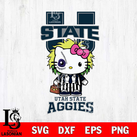 Utah State Aggies Hello Kitty Horror 8 Svg Eps Dxf Png File, Digital Download