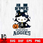 Utah State Aggies Hello Kitty Horror 9 Svg Eps Dxf Png File, Digital Download