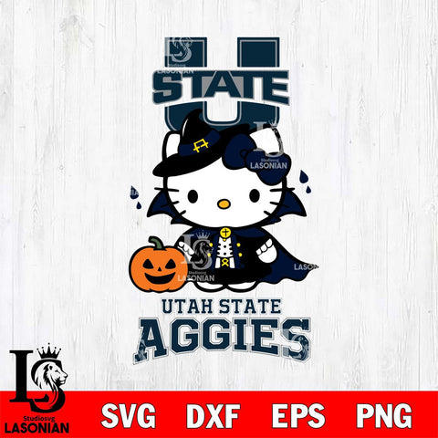 Utah State Aggies Hello Kitty Horror 9 Svg Eps Dxf Png File, Digital Download