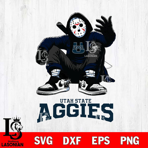 Utah State Aggies Jason Voorhees Halloween SVG Svg Eps Dxf Png File, Digital Download, Instant Download