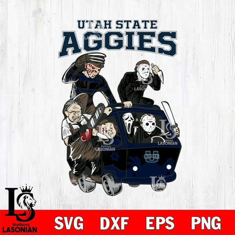 Utah State Aggies Jason Voorhees Horror 10 Svg Eps Dxf Png File, NCAA svg, Digital Download, Instant Download