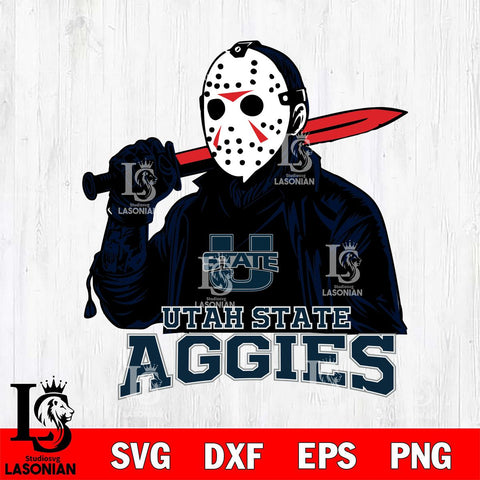 Utah State Aggies Jason Voorhees Horror 12 Svg Eps Dxf Png File, NCAA svg, Digital Download, Instant Download