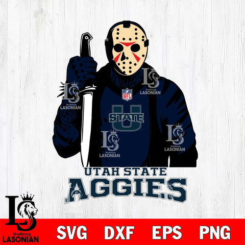 Utah State Aggies Jason Voorhees Horror 3 Svg Eps Dxf Png File, NCAA svg, Digital Download, Instant Download