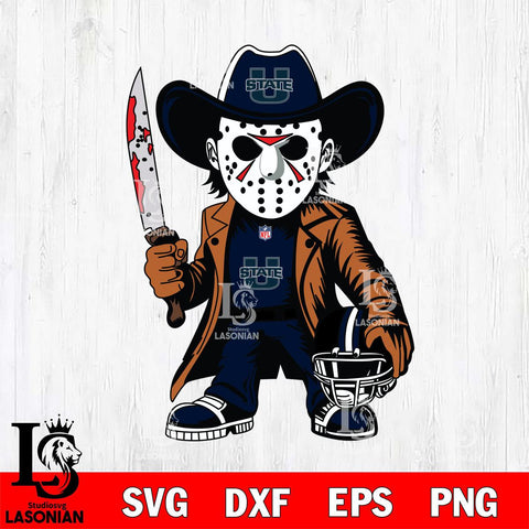 Utah State Aggies Jason Voorhees Horror Svg Eps Dxf Png File, NCAA svg, Digital Download, Instant Download