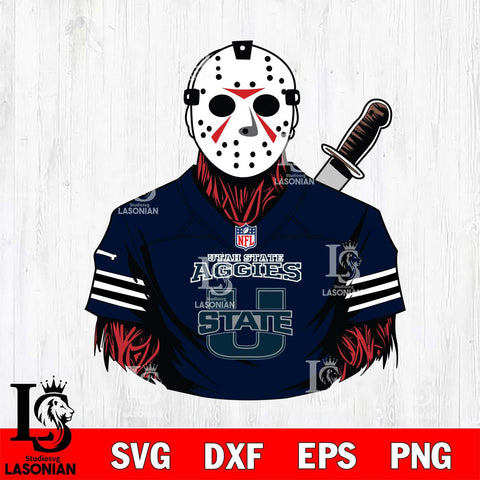 Utah State Aggies Jason Voorhees Horror 4 Svg Eps Dxf Png File, NCAA svg, Digital Download, Instant Download