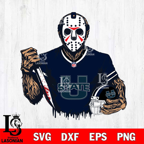 Utah State Aggies Jason Voorhees Horror 5 Svg Eps Dxf Png File, NCAA svg, Digital Download, Instant Download