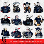 Utah State Aggies Jason Voorhees Horror Bundle 12 SVG Eps Dxf Png File, bundle NCAA svg, Digital Download, Instant Download