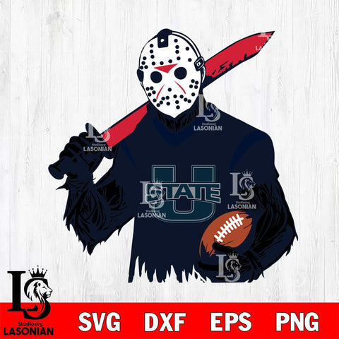 Utah State Aggies Jason Voorhees Horror Halloween 2 Svg Eps Dxf Png File, NCAA svg, Digital Download, Instant Download