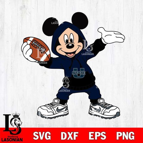 Utah State Aggies Mickey Disney Football Christmas File Cut, NCAA SVG DXF EPS PNG FILE, Digital Download , Criucut , Silhouette