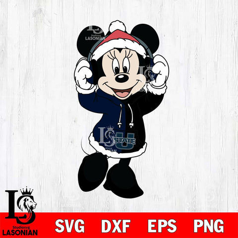 Utah State Aggies Minnie Mouse Disney Football Christmas File Cut, NCAA SVG DXF EPS PNG FILE, Digital Download , Criucut , Silhouette