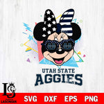 Utah State Aggies Minnie Mouse Love Sport SVG DXF EPS PNG FILE, NCAA File Cut,Digital Download,Instant Download