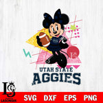 Utah State Aggies Minnie Mouse Sport SVG DXF EPS PNG FILE, NCAA File Cut,Digital Download,Instant Download