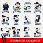 Utah State Aggies Peanuts Snoopy Player NCAA Bundle 12 SVG DXF EPS PNG FILE,Snoopy File Cut, bundle NCAA Digital Download,Instant Download, Silhouette