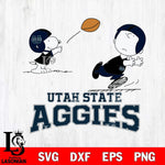 Utah State Aggies Peanuts play football SVG DXF EPS PNG FILE,Snoopy File Cut, NCAA Digital Download,Instant Download,Christmas Silhouette