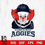 Utah State Aggies Pennywise Horror Sport 10 Svg Eps Dxf Png File, Digital Download