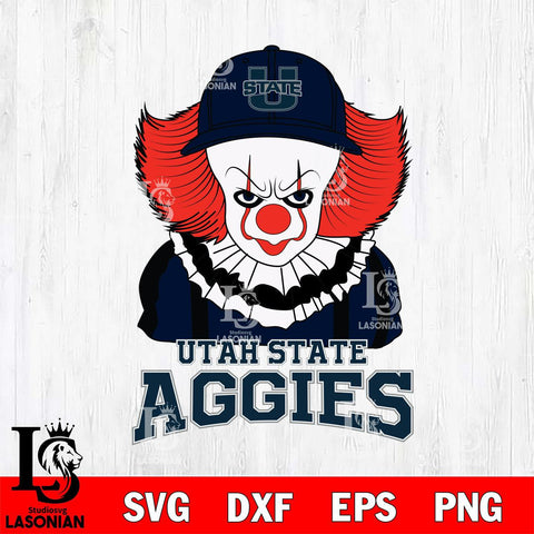 Utah State Aggies Pennywise Horror Sport 10 Svg Eps Dxf Png File, Digital Download
