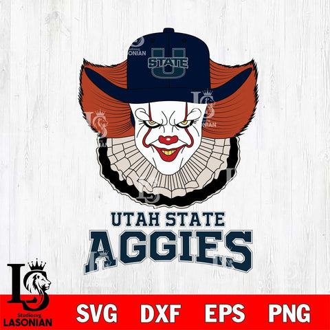 Utah State Aggies Pennywise Horror Sport 12 Svg Eps Dxf Png File, Digital Download