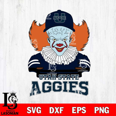 Utah State Aggies Pennywise Horror Sport 2 Svg Eps Dxf Png File, Digital Download
