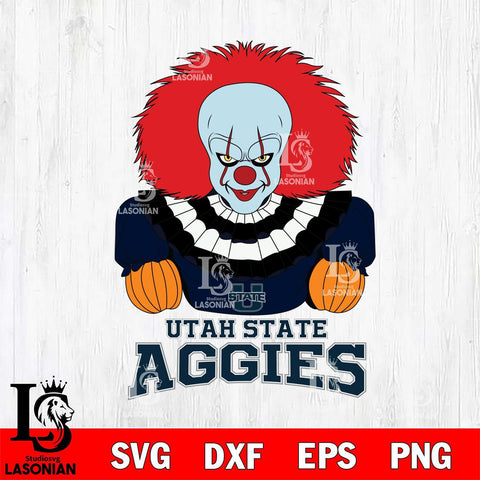 Utah State Aggies Pennywise Horror Sport 3 Svg Eps Dxf Png File, Digital Download