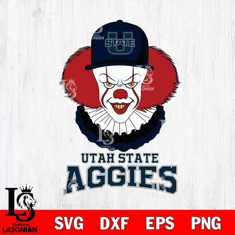 Utah State Aggies Pennywise Horror Sport 4 Svg Eps Dxf Png File, Digital Download