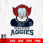 Utah State Aggies Pennywise Horror Sport 5 Svg Eps Dxf Png File, Digital Download