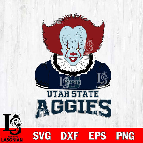 Utah State Aggies Pennywise Horror Sport 5 Svg Eps Dxf Png File, Digital Download