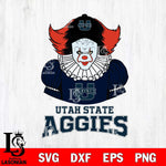 Utah State Aggies Pennywise Horror Sport 7 Svg Eps Dxf Png File, Digital Download