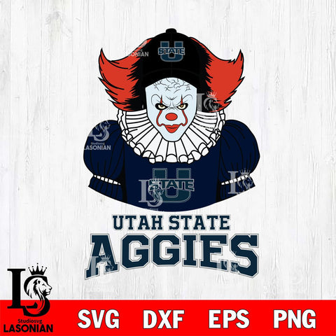 Utah State Aggies Pennywise Horror Sport 7 Svg Eps Dxf Png File, Digital Download