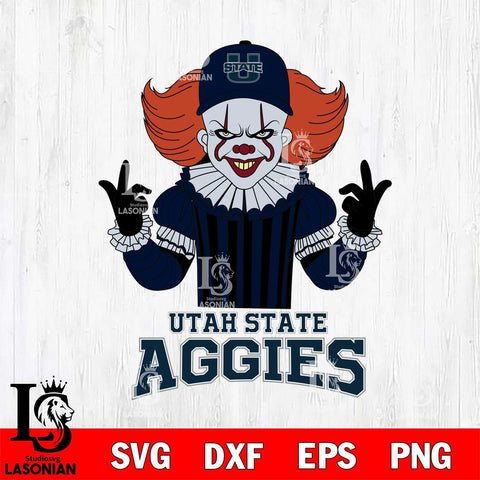 Utah State Aggies Pennywise Horror Sport 8 Svg Eps Dxf Png File, Digital Download