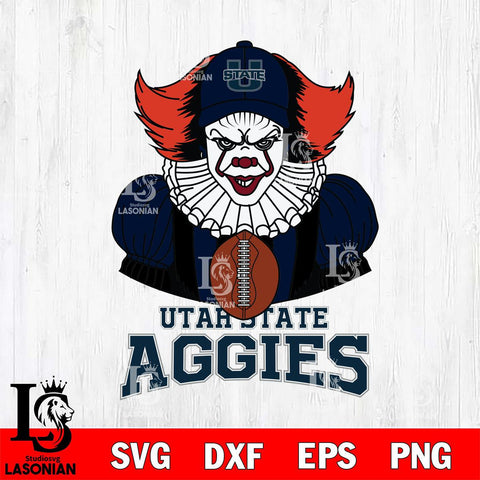 Utah State Aggies Pennywise Horror Sport 9 Svg Eps Dxf Png File, Digital Download